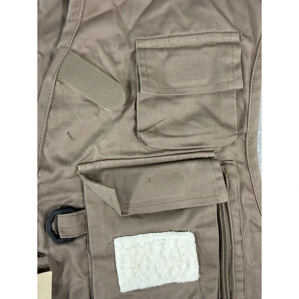 Ausable Fishing Vest Mens Large Tan Full Zip Cotton Twill Angler Outdoor NWT